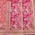 Peach zari woven banarasi silk blend saree with blouse piece
