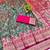 Sea green zari woven banarasi silk blend saree with blouse piece