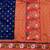 Dark blue zari woven banarasi silk blend traditional saree with blouse piece