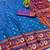 Blue zari woven banarasi silk blend traditional saree with blouse piece