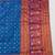 Blue zari woven banarasi silk blend traditional saree with blouse piece