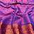 Blue zari woven banarasi silk blend traditional saree with blouse piece