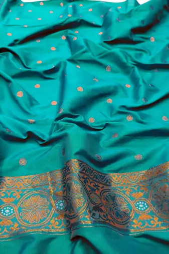 Purple zari woven silk blend saree with blouse piece
