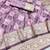 Purple zari woven banarasi silk blend saree with blouse piece