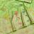 Light green zari woven banarasi silk blend saree with blouse piece