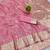 Pink zari woven banarasi silk blend saree with blouse piece