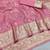 Pink zari woven banarasi silk blend saree with blouse piece