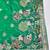 Green zari woven banarasi silk blend saree with blouse piece