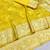 Yellow zari woven banarasi silk blend saree with blouse piece