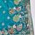 Blue zari woven banarasi silk blend saree with blouse piece