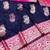 Dark blue zari woven banarasi silk blend saree with blouse piece