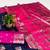 Dark blue zari woven banarasi silk blend saree with blouse piece