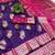 Purple zari woven banarasi silk blend saree with blouse piece