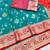 Rama zari woven banarasi silk blend saree with blouse piece