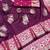 Wine zari woven banarasi silk blend saree with blouse piece