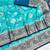 Light blue zari woven banarasi silk blend saree with blouse piece