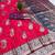Pink zari woven banarasi silk blend saree with blouse piece