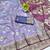 Light purple zari woven banarasi silk blend saree with blouse piece