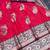 Pink zari woven banarasi silk blend saree with blouse piece