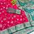 Rani pink zari woven banarasi silk blend saree with blouse piece