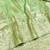 Light green zari woven banarasi silk blend saree with blouse piece