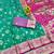Green zari woven banarasi silk blend saree with blouse piece