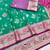 Green zari woven banarasi silk blend saree with blouse piece