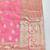 Pink zari woven banarasi silk blend saree with blouse piece