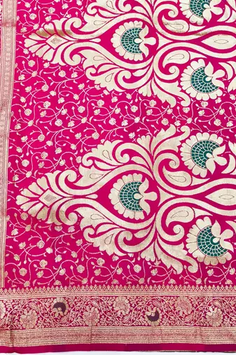 Lavender zari woven silk blend saree with blouse piece