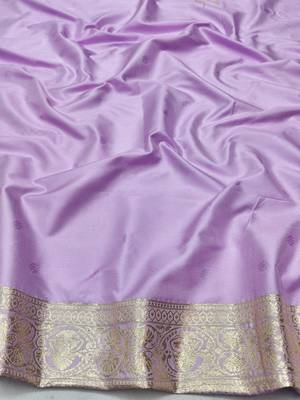 Blue zari woven silk blend saree with blouse piece 4