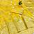 Gold zari woven banarasi silk blend saree with blouse piece