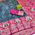 Firozi zari woven banarasi silk blend saree with blouse piece