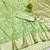 Light green zari woven banarasi silk blend saree with blouse piece