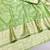 Light green zari woven banarasi silk blend saree with blouse piece
