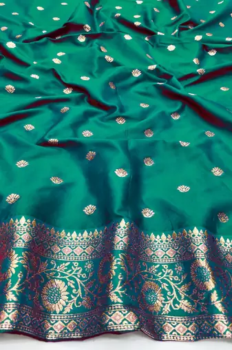 Purple zari woven silk blend saree with blouse piece
