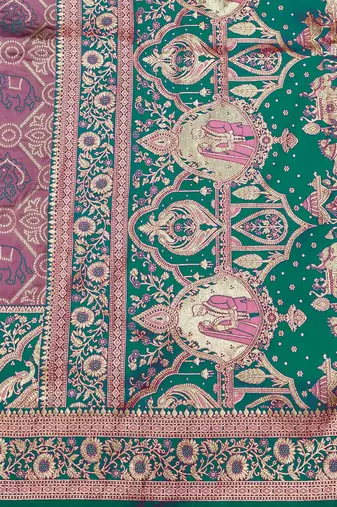 Purple zari woven silk blend saree with blouse piece