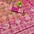 Peach zari woven banarasi silk blend saree with blouse piece