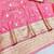 Pink zari woven banarasi silk blend saree with blouse piece