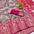 Purple zari woven banarasi silk blend saree with blouse piece