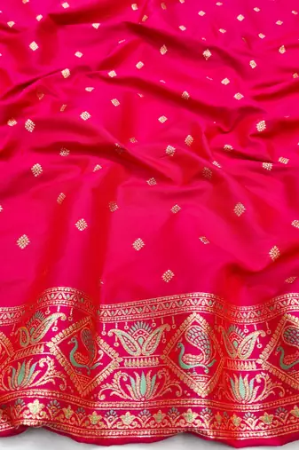 Grey zari woven silk blend saree with blouse piece