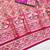 Peach zari woven banarasi silk blend saree with blouse piece