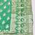 Green zari woven banarasi silk blend saree with blouse piece
