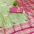 Light green zari woven banarasi silk blend saree with blouse piece