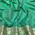 Green zari woven banarasi silk blend saree with blouse piece