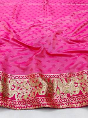 Light green zari woven silk blend saree with blouse piece 4