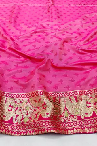 Light green zari woven silk blend saree with blouse piece