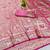 Pink zari woven banarasi silk blend saree with blouse piece