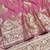 Pink zari woven banarasi silk blend saree with blouse piece