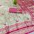 Cream zari woven banarasi silk blend saree with blouse piece