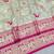 Cream zari woven banarasi silk blend saree with blouse piece
